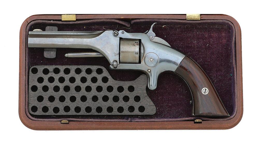 Smith & Wesson No. 1 First Issue Revolver with Playing Cards Gutta ...