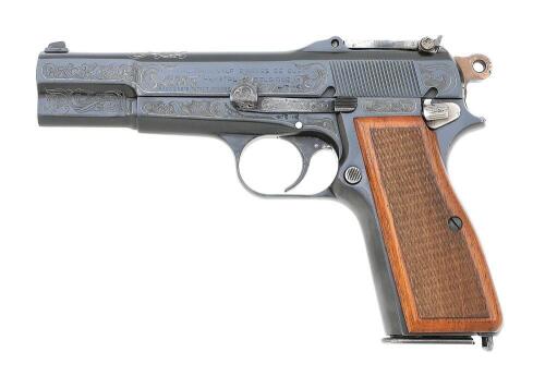 Custom Engraved Fabrique Nationale Lithuanian Contract Hi-Power Semi-Auto Pistol