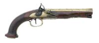 Unmarked Brass Barreled Flintlock Pistol