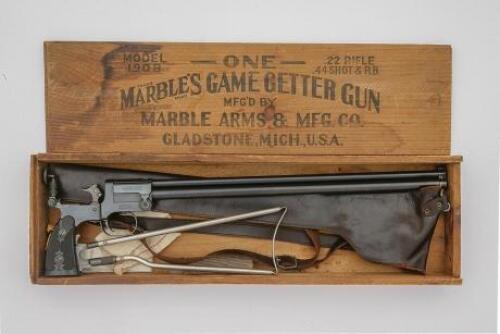 Wonderful Marble's Model 1908 Game Getter Pistol with Rare Original Shipping Crate and Holster