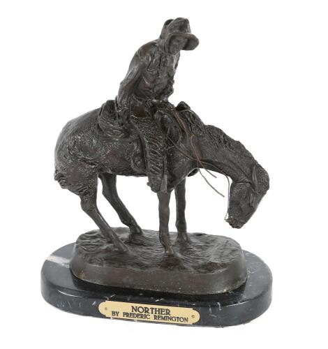 &ldquo;Norther&rdquo; Bronze Sculpture After Remington