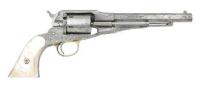 Engraved Remington New Model Navy Cartridge-Converted Revolver