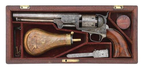 Very Rare & Important Engraved & Cased Colt Model 1851 Navy Revolver Presented by Sam Colt to U.S. Navy Lt. Charles "Alvarado" Hunter