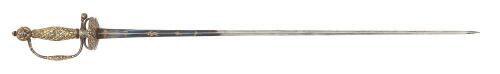 Dainty and Highly Embellished European Chiseled Steel Hilt Small Sword