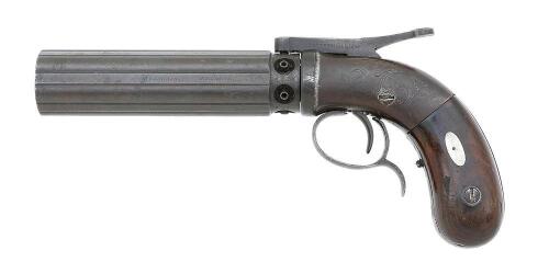 Stocking & Co. Percussion Bar Hammer Single Action Pepperbox Pistol