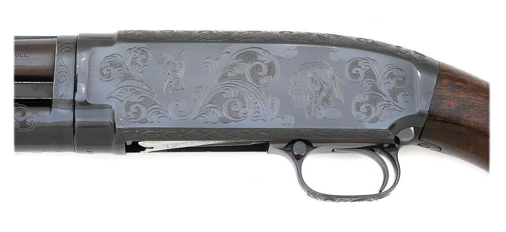 Custom Engraved Winchester Model 12 Trap Slide Action Shotgun