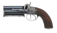 Cased British Over Under Percussion Pistol by James Wilkinson