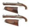 Interesting Pair of Belgian Takedown Snap Bayonet Flintlock Blunderbuss-Pistols by Gosuin - 2