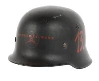 Very Rare German Second World War Police-Style Helmet with Mercedes-Benz Marking