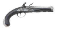 Very Fine German Silver-Inlaid Flintlock Coat Pistol by Bartholomeus