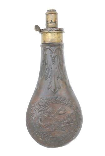 Fine Pheasant Panel Powder Flask