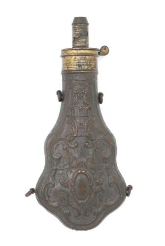Ornate Rococo Panel G & JW Hawksley Powder Flask