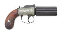 British Improved Revolving Percussion Pepperbox Pistol by Benjamin Cogswell