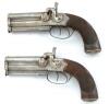 Lovely Unmarked Pair of British Over Under Percussion Coat Pistols - 3