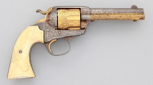 Colt Bisley Model Frontier Six Shooter Cattle Brand Engraved Revolver