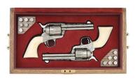 Beautiful Engraved Colt Single Action Army Third-Generation Revolvers Consecutively Numbered Pair Belonging to John Bianchi
