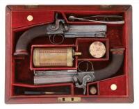 Very Fine Cased Pair of British Percussion Pocket Pistols by Pritchard Presented to Constable George Naden by The Borough of Birmingham