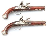 Pair of French Flintlock Coat Pistols by Celiere