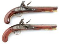 Lovely Pair of British Flintlock Dragoon-Style Pistols by Nock