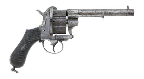 European 10-Shot Double Action Pinfire Revolver with Irish Retailer Markings