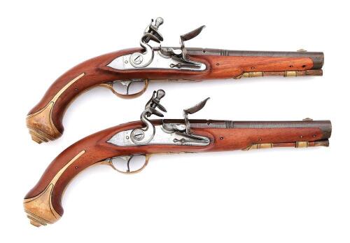 Pair of Belgian Flintlock Holster Pistols