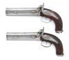 Pair of French Percussion Over Under Pistols by Le Page Moutier - 2