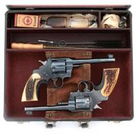 Pair of Colt Officer's Model Revolvers Cased In Period Shooters Case