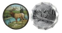 Game Scene Plates and Weaver Ashtray