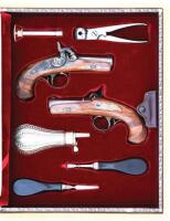 U.S. Historical Society Cased Pair of Henry Deringer Commemorative Percussion Pocket Pistols by Uberti