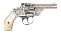 Engraved Smith & Wesson 38 Safety Hammerless Revolver