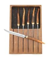 Rare Case XX Set Of Antler Handle Razor Steak Knives