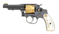 Unique Engraved Smith & Wesson Model 1903 32 Hand Ejector Revolver with Gold Accents for Cincinnati Police Chief Paul Millikin