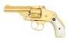 Rare Smith & Wesson 38 Safety Hammerless Revolver in Factory Gold Finish - 2