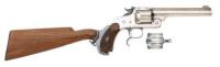 Excellent & Rare Smith & Wesson New Model No. 3 Frontier Revolver in Factory Silver Finish with Stock & Extra Cylinder