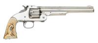 Smith & Wesson No. 3 Second Model American Revolver with Mexican Eagle Carved Ivory Grip