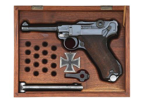 German Model P.08 Luger S/42 Semi-Auto Pistol by Mauser