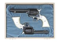 Cased Pair Colt Second Generation Single Action Army and Frontier Scout 22 Nevada Centennial Revolvers