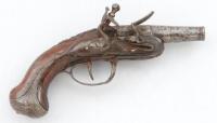 Unmarked European Screw Barrel Flintlock Pocket Pistol