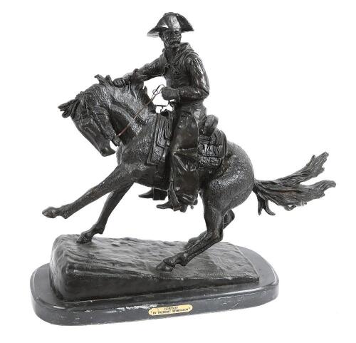 Cowboy Bronze Sculpture After Remington