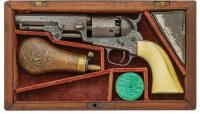 Very Nice Cased & Engraved Colt Model 1849 Pocket Percussion Revolver with Ivory Grips