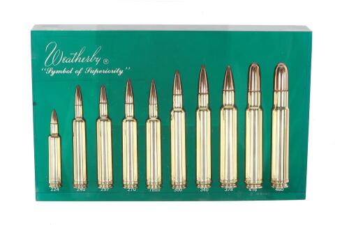 Weatherby Lucite Cartridge Display