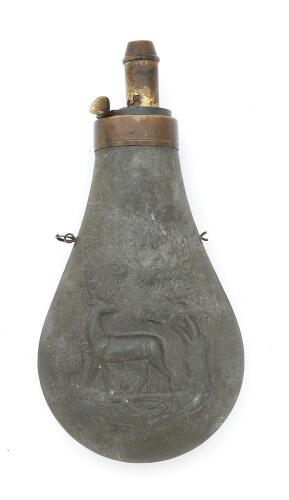 Deer Zinc Body Powder Flask