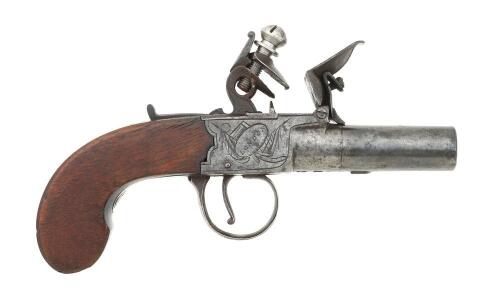 British Flintlock Muff Pistol by Jover