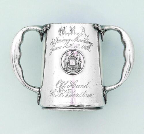 1892 M.R.A. Spring Meeting Two-Handled Silver Trophy Mug