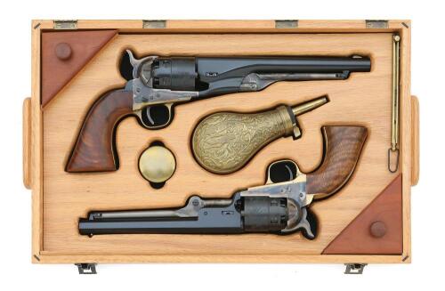 Cased Set of Replica Colt Model 1860 Army and Model 1851 Navy Percussion Revolvers by Armi San Marco