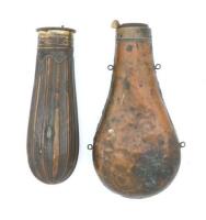 Pair Of Brass Powder Flasks