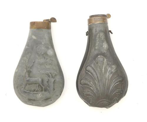 Pair of Zinc Bodied Powder Flasks