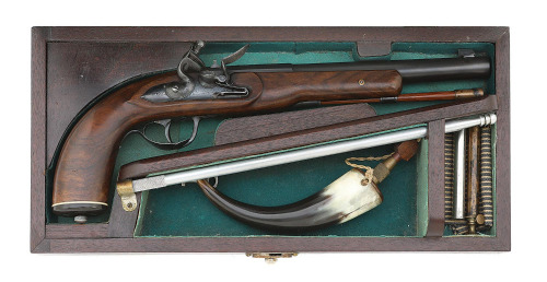 Custom Cased Flintlock Target Pistol By A.O. Niedner