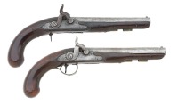 Pair Of British Percussion-Converted Coat Pistols By Ketland & Co.