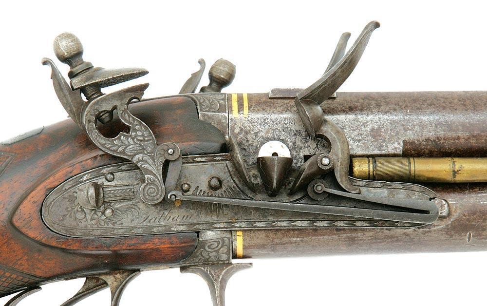 Extremely Rare British Flintlock Over Under Combination Gun by Henry ...